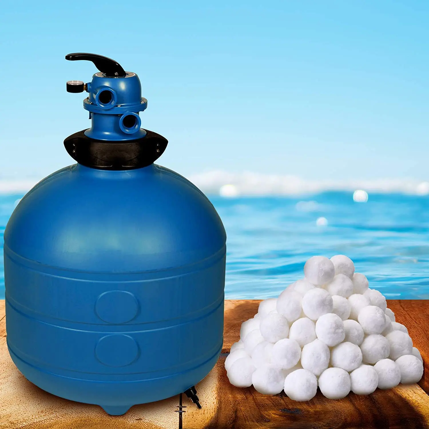 200g-1500g White or Blue Swimming Pool Filter Balls Reusable Water Purification Fiber Balls Replacement Pool Filter Sand
