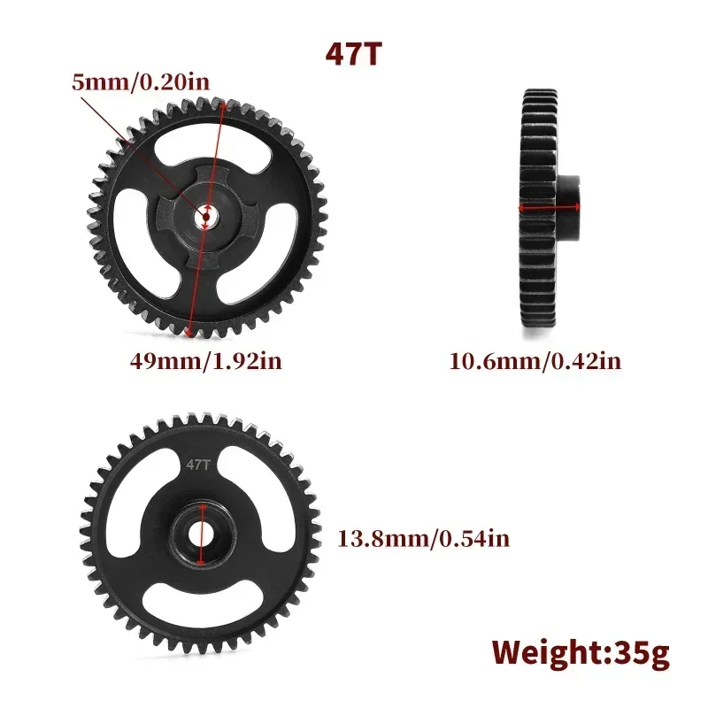 Ingranaggio principale ingranaggio cilindrico 47T in acciaio temprato 76937 76939 77127 per parti di aggiornamento per auto HPI Savage X 4.6 5.9 1/8 RC