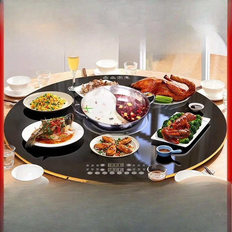 

Hot cutting board Warm Dining table Induction cooker Insulation turntable Household multi functional heating meals