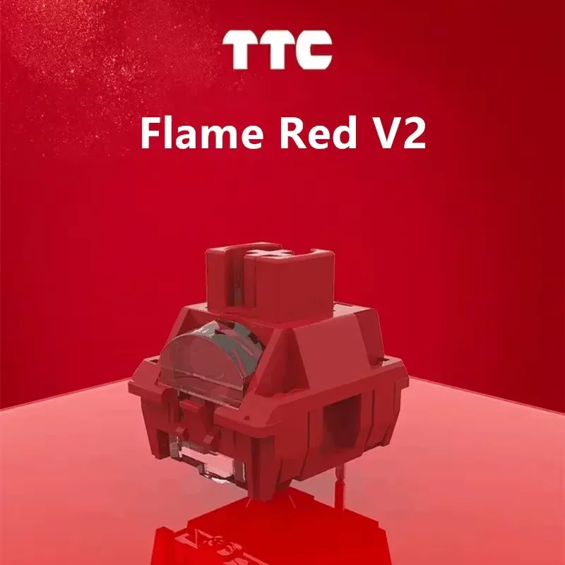 TTC Flame Red Switch V2 Mechanical Keyboard Linear Switch Extended Dust Proof Axis 5pin 45g HIFI 24mm Quick Trigger For Gaming