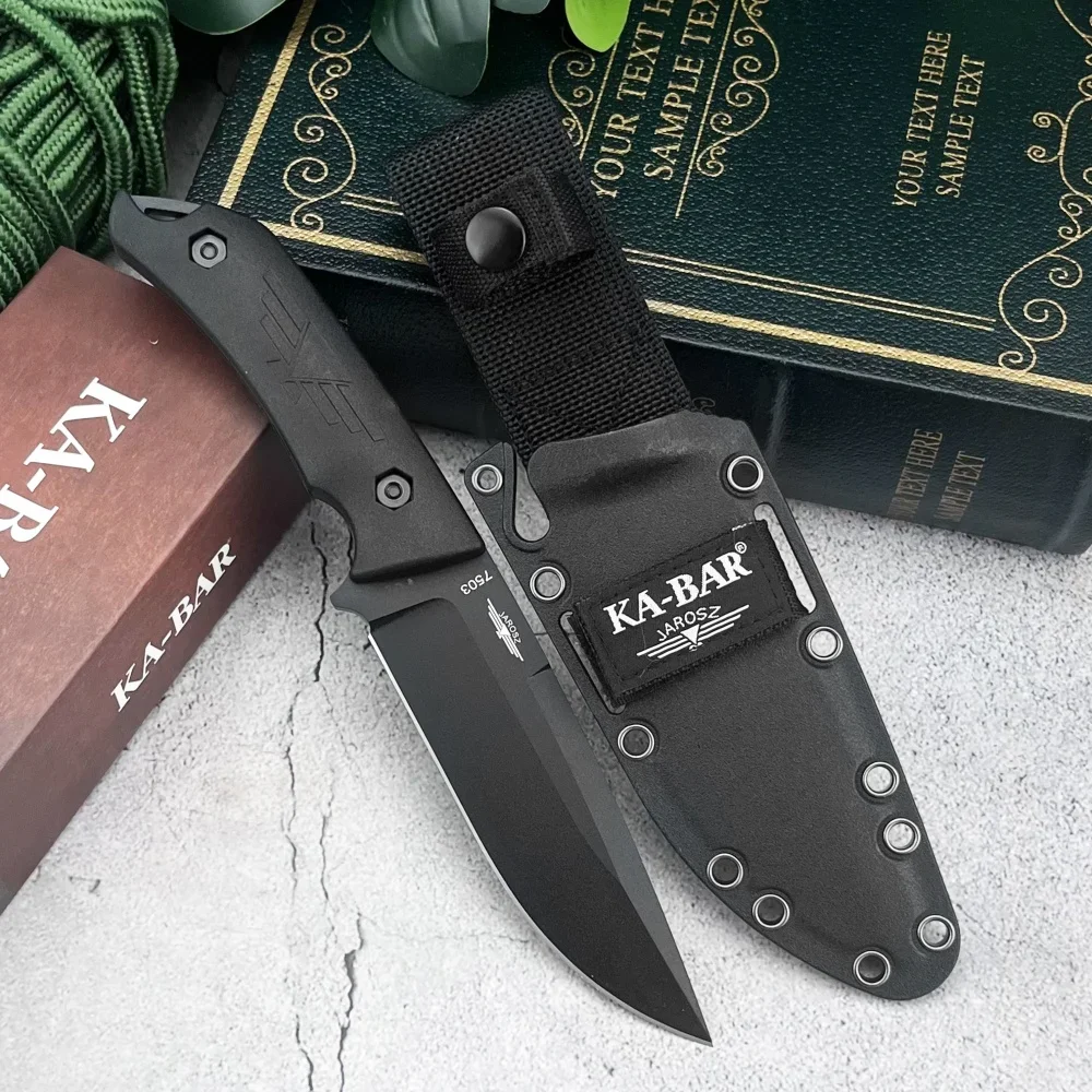 KB 7503 التكتيكية شفرة مثبتة سكين صلابة عالية 9Cr13Mov شفرة حادة EDC بقاء أداة القطع المشي لمسافات طويلة سكين إنقاذ مع غمد
