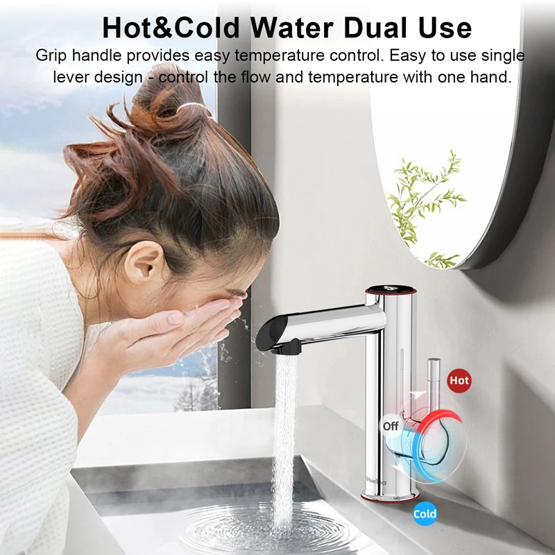 Briwellna ก๊อกน้ำร้อนทันที pemanas Air listrik 220V เครื่องทำน้ำอุ่นสมาร์ทก๊อกน้ำไฟฟ้าไม่มีถัง