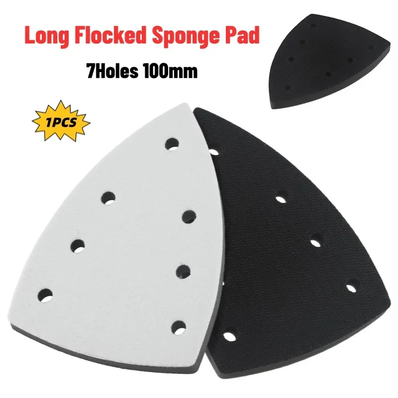 

1pc Triangle Sandpaper 100mm Sponge Sanding Disc Sanding Pad And Triangle Sanding For Pads 7 Hole Sandpaper Backing Pads