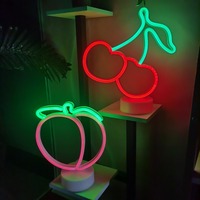 Peach Cherry Banana Neon Lamp LED Neon Signs Lamp For Home Party Birthday Kids' Bedroom Fruit Store Markets Wall Art Decor