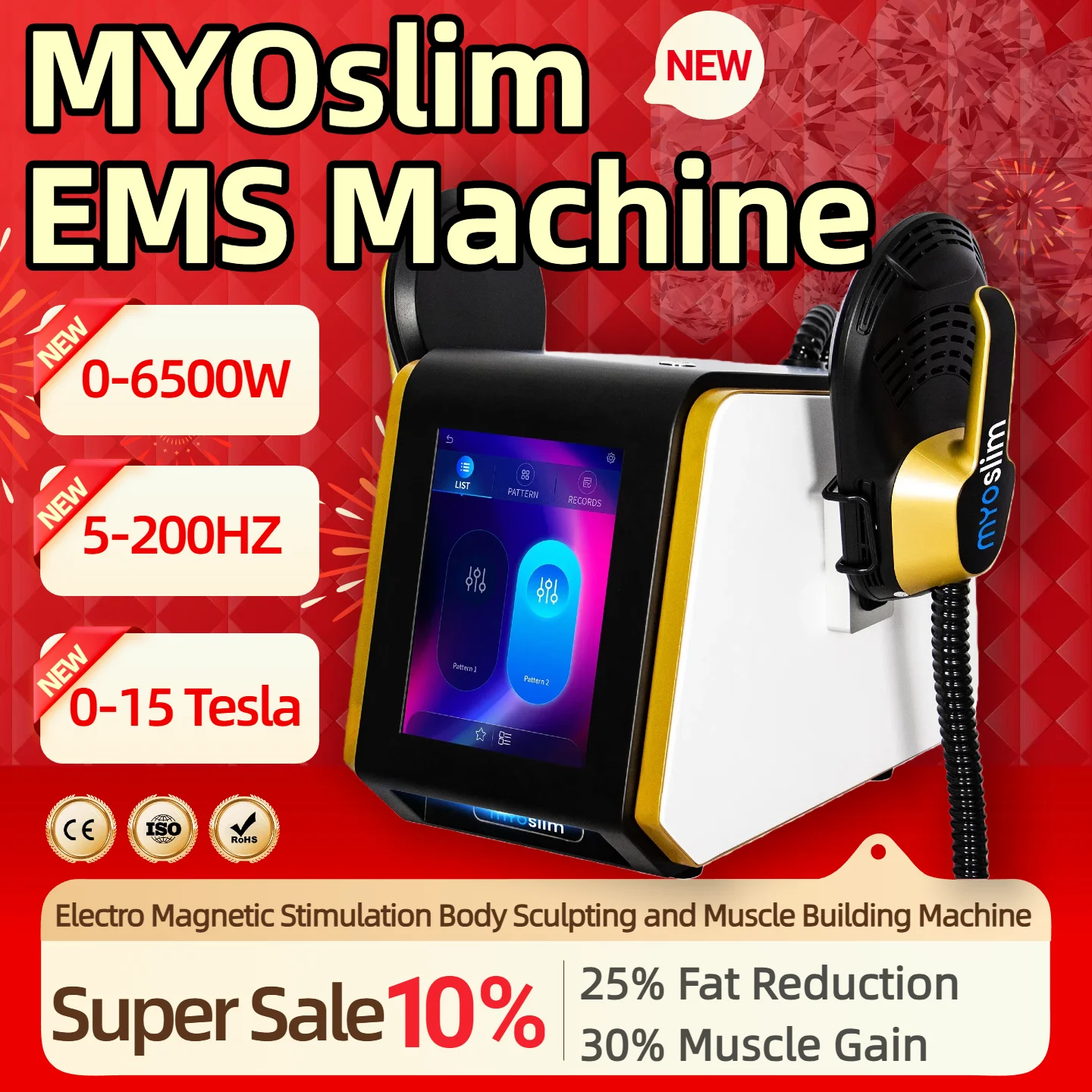 

Desktop MYOslim Neo EMS Body Sculpting Weight Loss And Muscle Building HIEMT Electro Magnetic Stimulation RF Slimming Machine