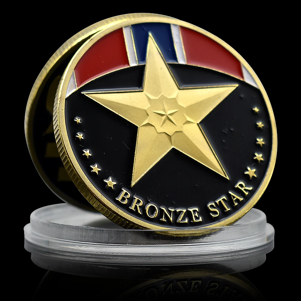 Bronze Star Gold Coin Air Medal Meritorious Achievement in Aerial Flight Badge Souvenir Craft Collectibles Festival Gift