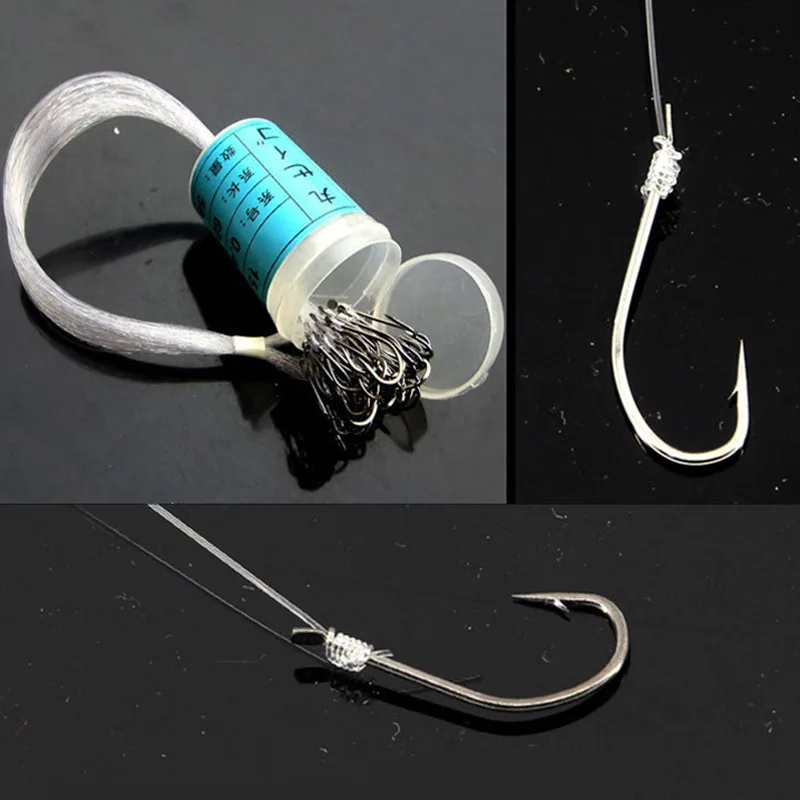 50pcs Fishing Tools: Barreled Hooks with Aggressive Thorns and Reinforced Thread Binding Ideal for Custom Bait Rigging