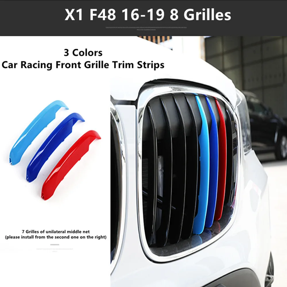 Grille Calandre Double Lames Brillantes BMW X1 F48 F49 2016-2020 Style M - Paire