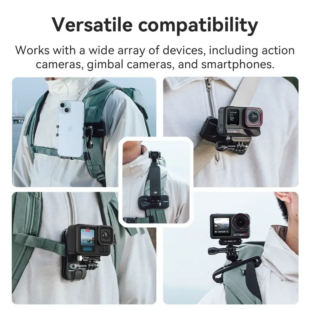 360 ° Rotation Rucksack Clip Quick Release Stabile Schulter Gurt Halterung Langlebige Gürtel Klemme für GoPro/Insta360/Osmo Tasche