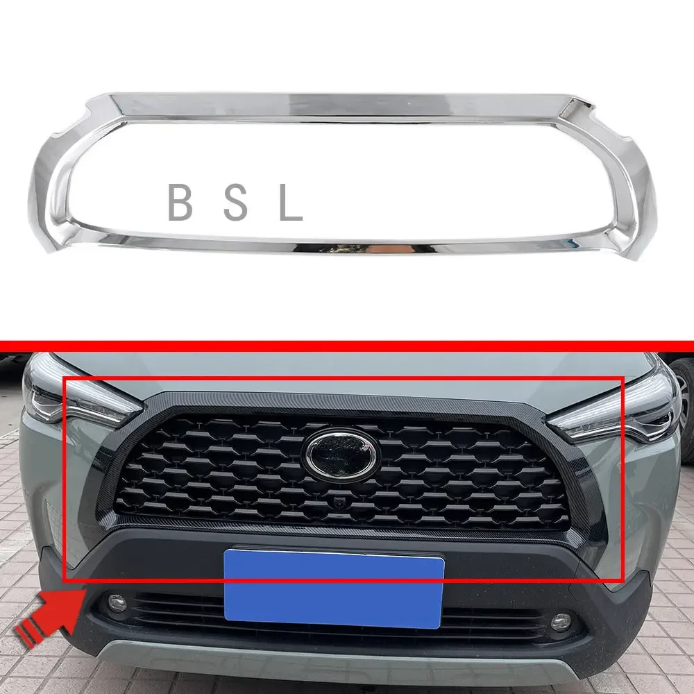 ABS Front Grille Decorative Strip Trim Anti-Scratch Protection Car Styling For Toyota Corolla Cross XG10 2021 2022 2023 Hybrid