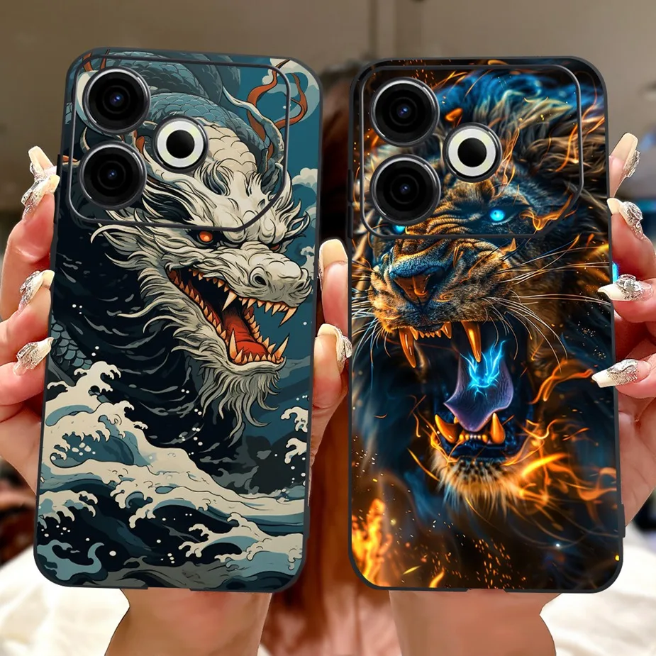 ل Tecno Pova 6 Neo 5G حافظة KL8 لطيف القط محظوظ كوي رسمت غطاء لينة حافظة هاتف من البولي يوريثان ل Tecno Pova 6 Pro Pova6 Neo Fundas أكياس