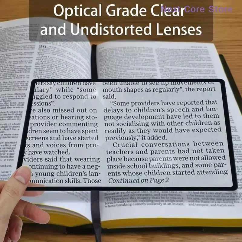 [NC]Full Page Large Sheet Magnifier Magnifying Glass Reading Aid Glass Page Magnifying Lens Ultra-thin Reading Magnifier[NC]