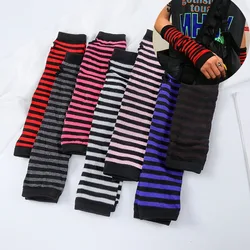 Hot Selling Women's Striped Arm Sleeves Long Fingerless Gloves Elbow Gloves Arm Cover Elbow Mittens Fashion Winter Christmas