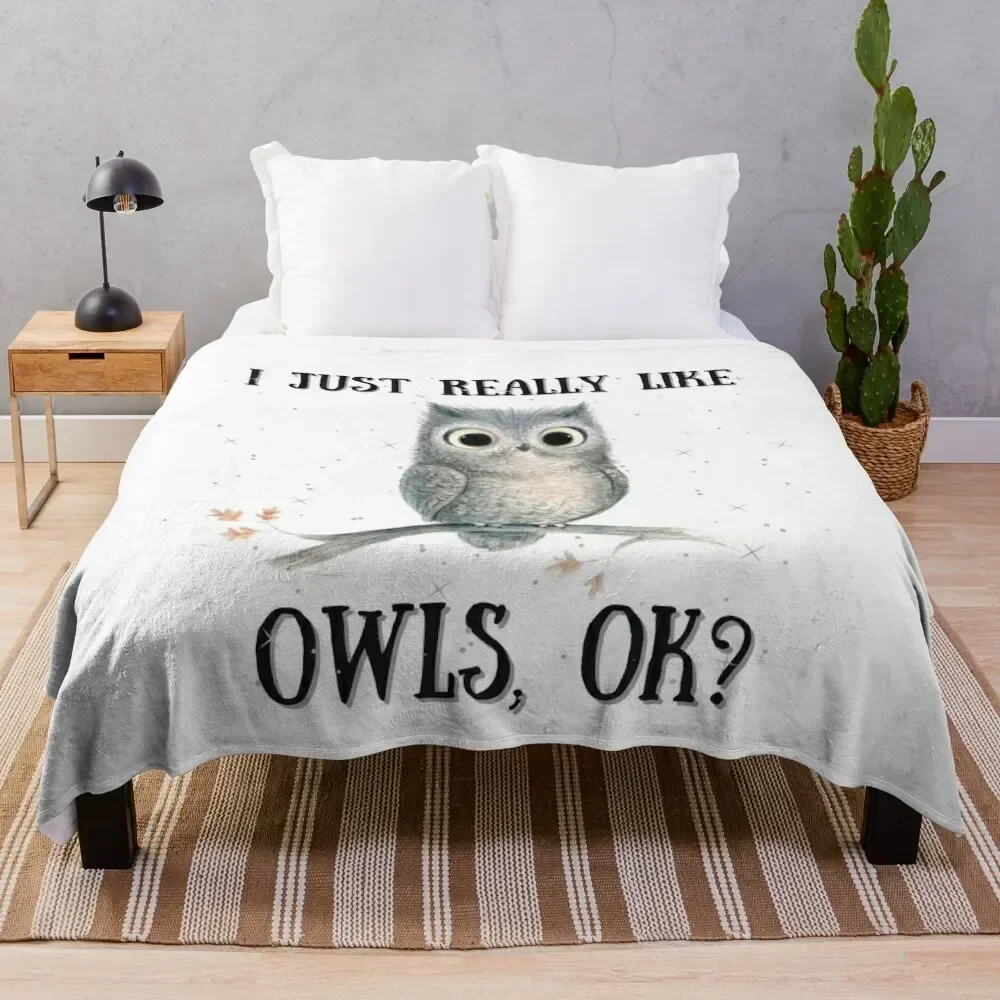 

I Just Really like Owls Ok, Cute Owl 5 Throw Blanket Travel Size Cozy Blanket for Plane Train