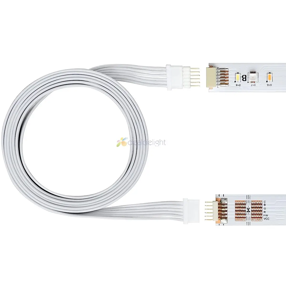 Cable de extensión de 30CM, 1M, 2M, 3M, 5M, 6 pines para Philips Hue Lightstrip Plus V4, Cable conector Micro LED blanco de 6 pines, 2 unids/lote