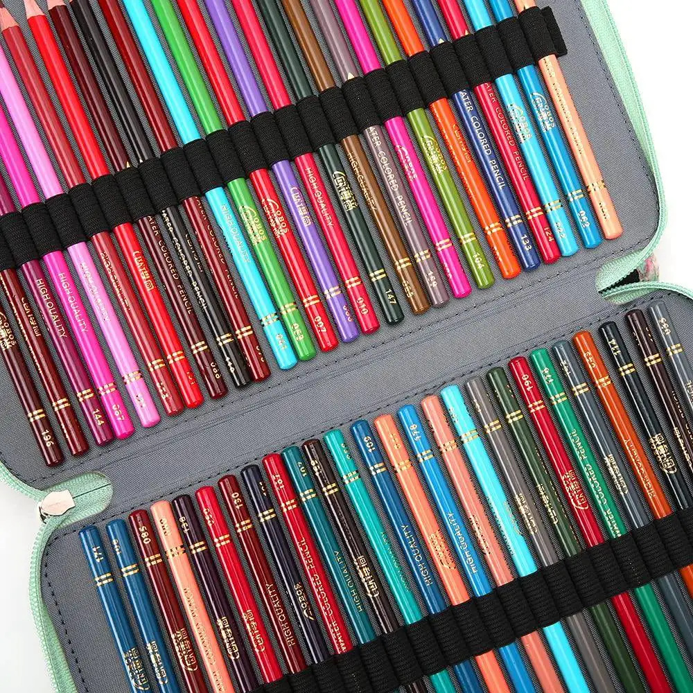 

252 Slots Pencil Holder With Zipper Closure Twill Fabric Large Capacity Pencil Box Marker Case Organizer