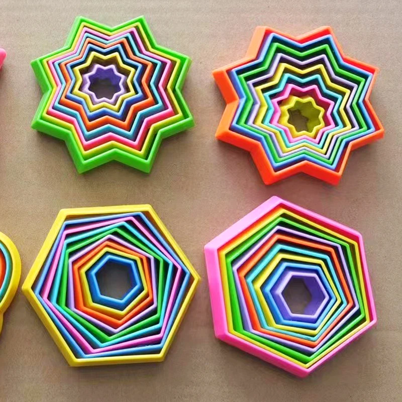 Magic Star 3D Tower Ring Spiral Star Stereo Stacking Stress Relief Toys ADHD Autism Anxiety Treatment Children's Puzzle Toy Gift