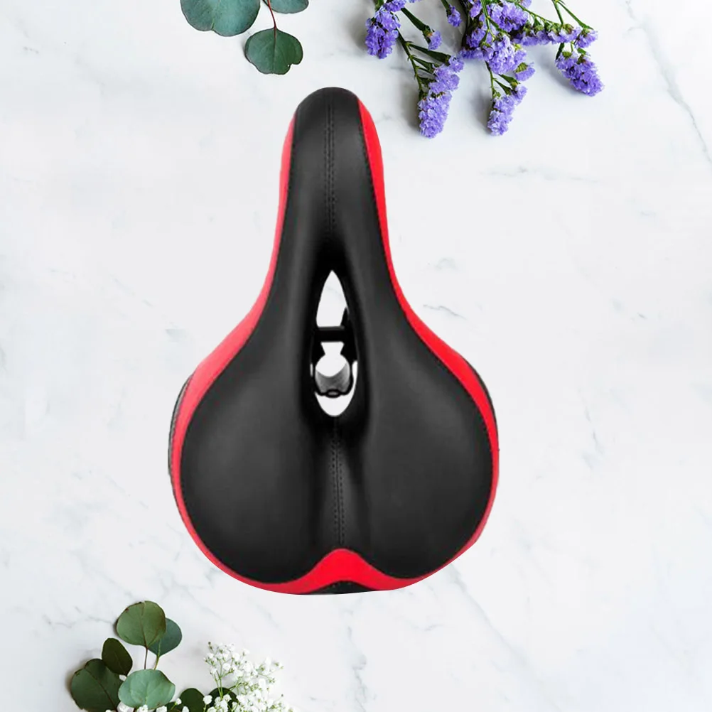 

Thickening Widened Bike Saddle Comfortable Breathable Seat Cushion Black Red Spring Style Ergonomic Design Long Term Use Outdoor