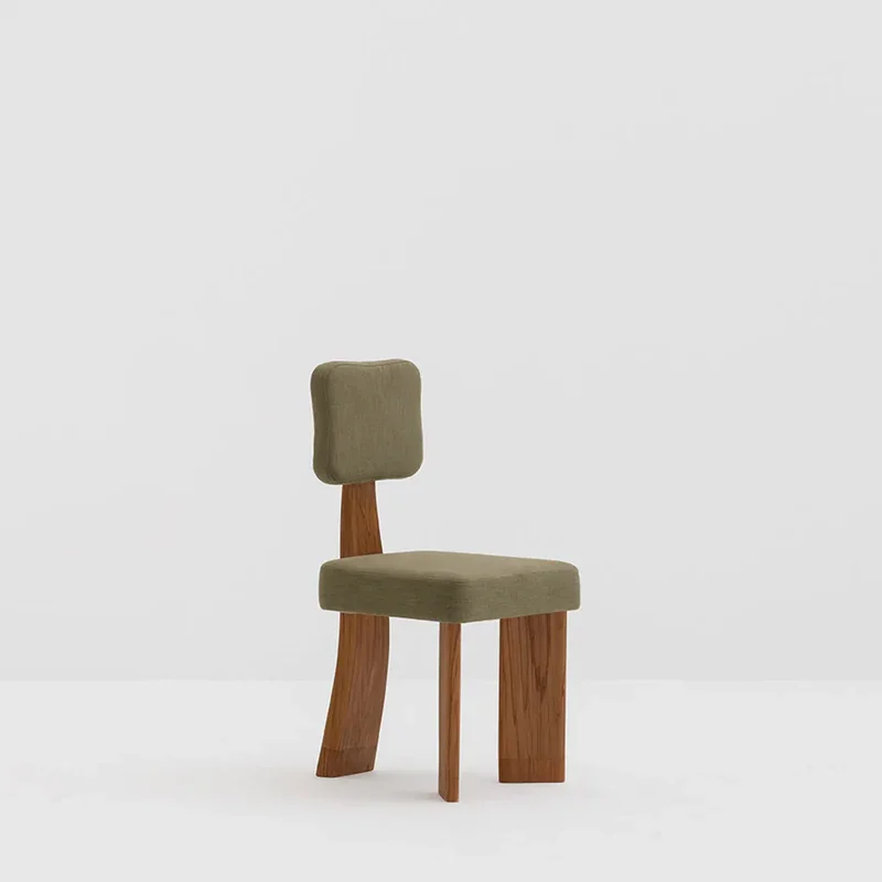 Simple wooden dining chair retro style dining room comfortable seat home furniture