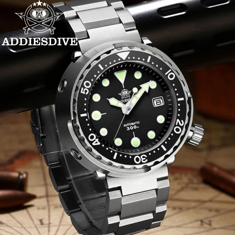 

ADDIESDIVE Man's Watch Sapphire Crystal Ceramic Bezel 30Bar Diving relogio masculino Tuna NH35 Luxury Automatic Diver Watches