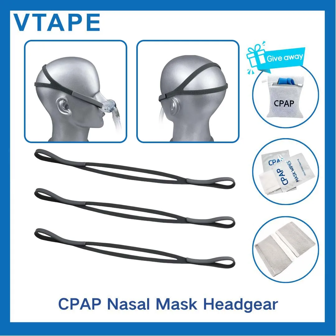 3Pack Replacement Headgear for Fisher & Paykel Brevida Nasal Pillows Mask Stretchy Design- Gray