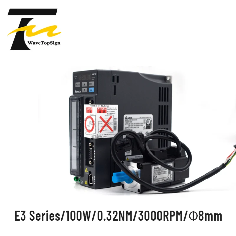 Delta E3 Series 100w Servo Driver ASD-E3-0121-L Servo Motor ECM-E3L-C20401RSE ECM-E3L-C20401SSE with 3M Cable