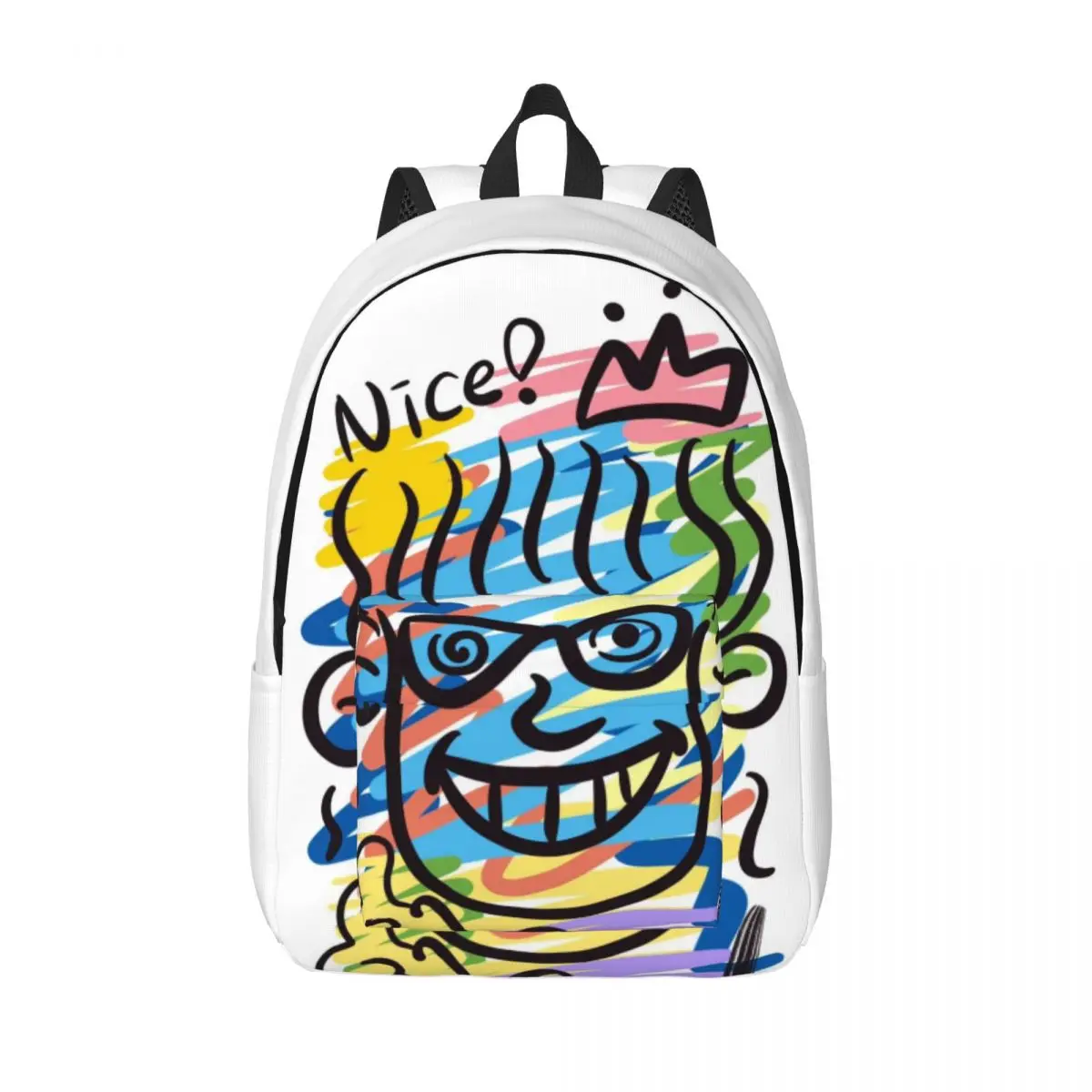 Cartoon graffiti casual backpack, student large capacity backpack, trendy student backpack, cloth bag, travel backpack