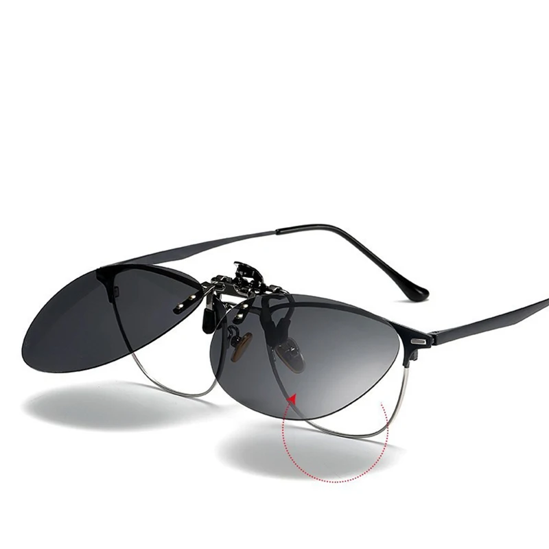 Pilot UV400 Sun Glasses Polarized Clip On Sunglasses Men Outdoor Car Driver Goggles Anti Glare Lens Vintage Eyeglasses FH0809