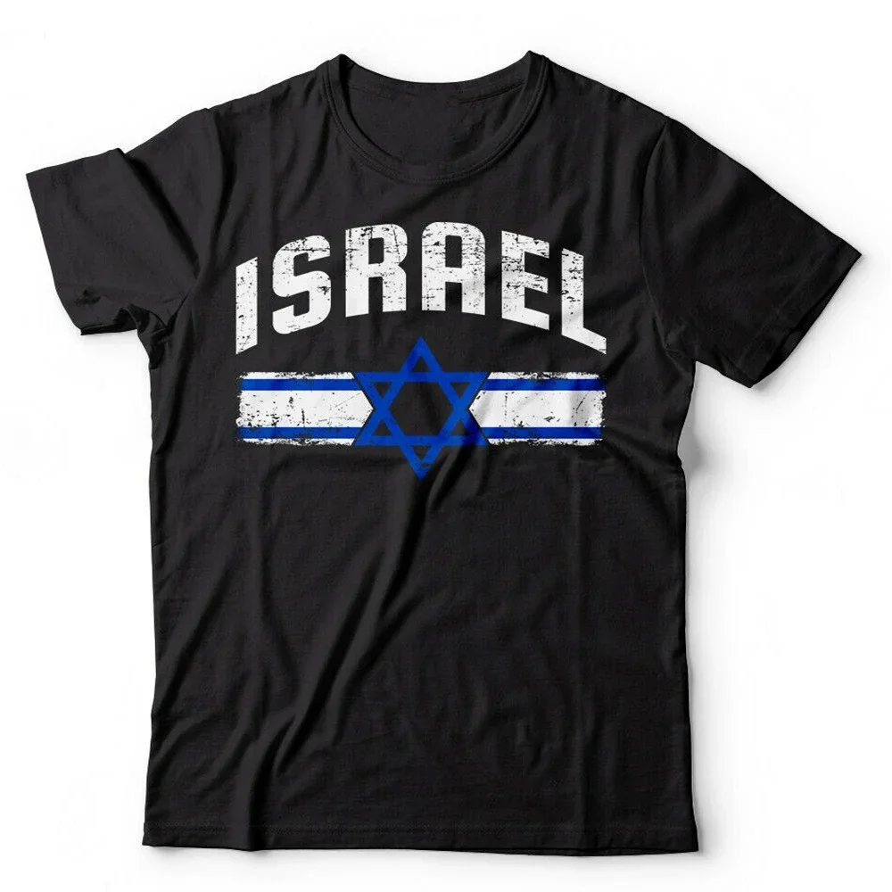 Israel Star of David Coat of Arms Flag T-Shirt 100% Cotton O-Neck Short Sleeve Summer Casual Mens T-shirt Streetwear