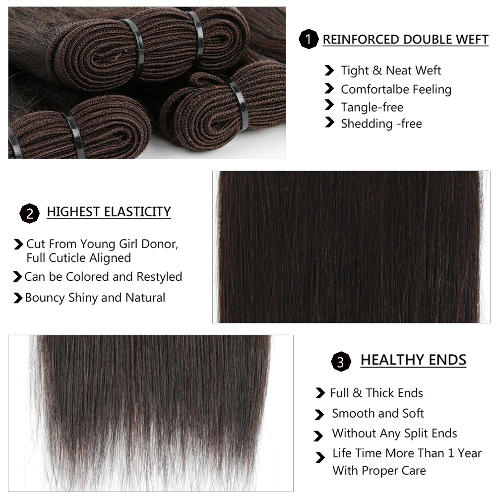 100g YAKI Straight Human Hair Bundles Short Brazilian Hair Weave Bundles Human Hair Double Machine Made 8 10 12 14Inch 1 Bundle