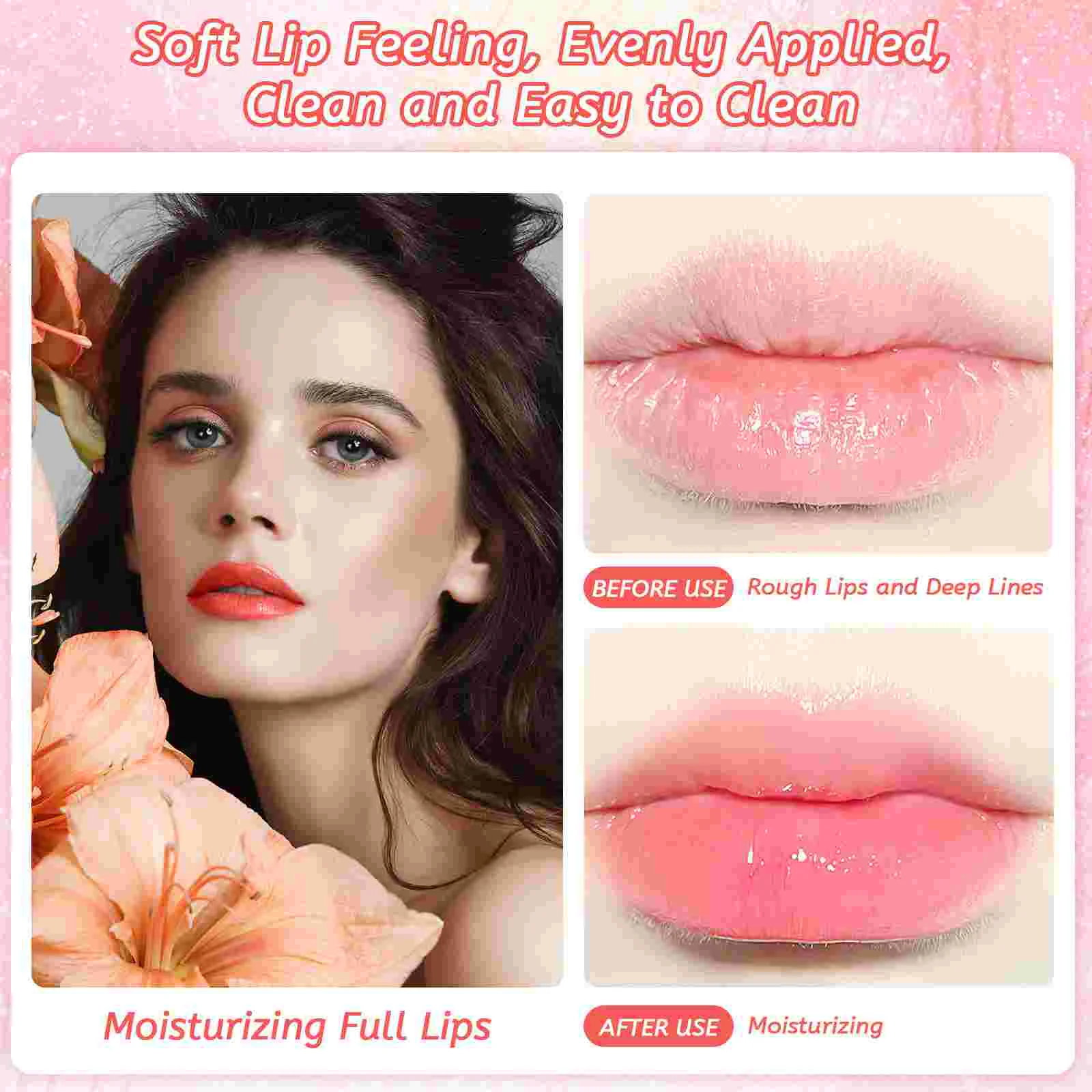 6 ชิ้นลิปกลอสทําชุดบาล์มผลไม้คราบสีน้ําตาลพลาสติกรสผลไม้ Plumping