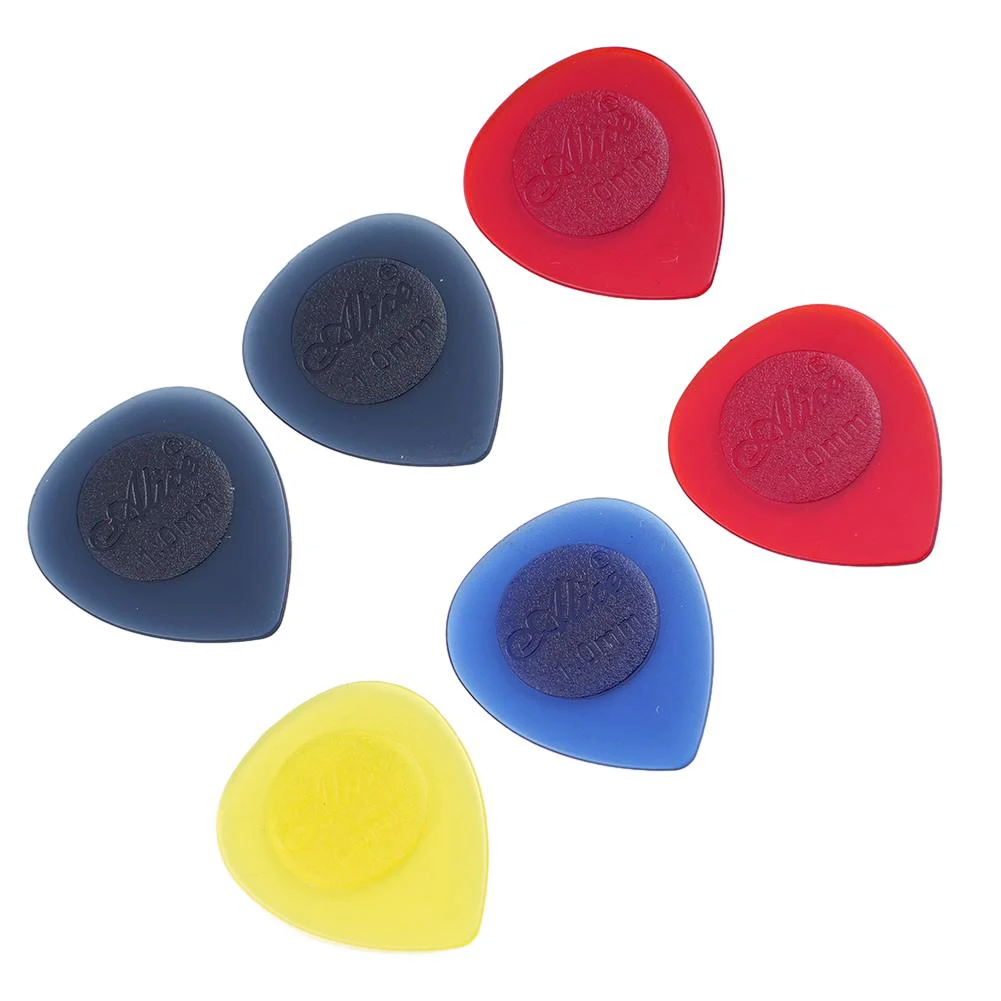 Stubby Guitar Picks Plektren Set - 1mm 2mm 3mm große Stubbies glas ähnlichen strukturierten Griff hochwertige Acryl 6 stücke von Alice