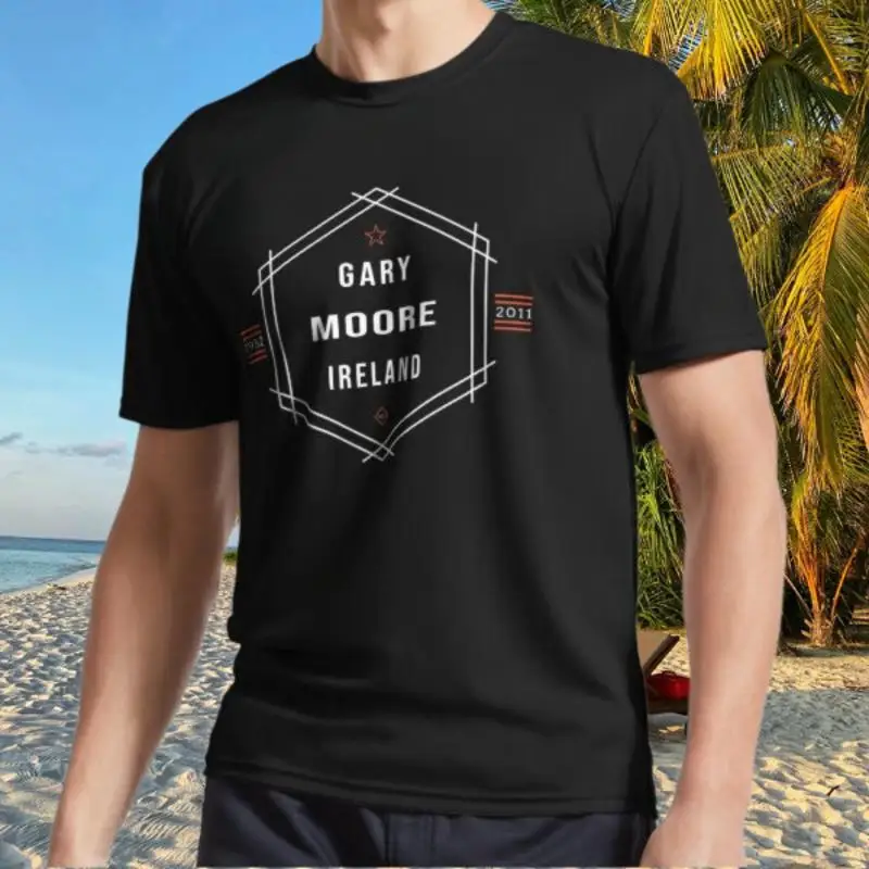 Gary Moore Ireland 1952 2011 Hexagon D12 Active T Shirt Funny Size S to 5XL