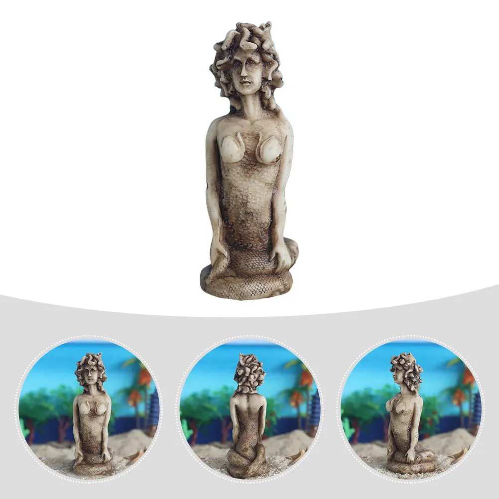 

Medusa Snake Demon Resin Statue for Home Office Desktop Ornament Resin Sculpture Art Decoration Mythology Medusa Statue Decor