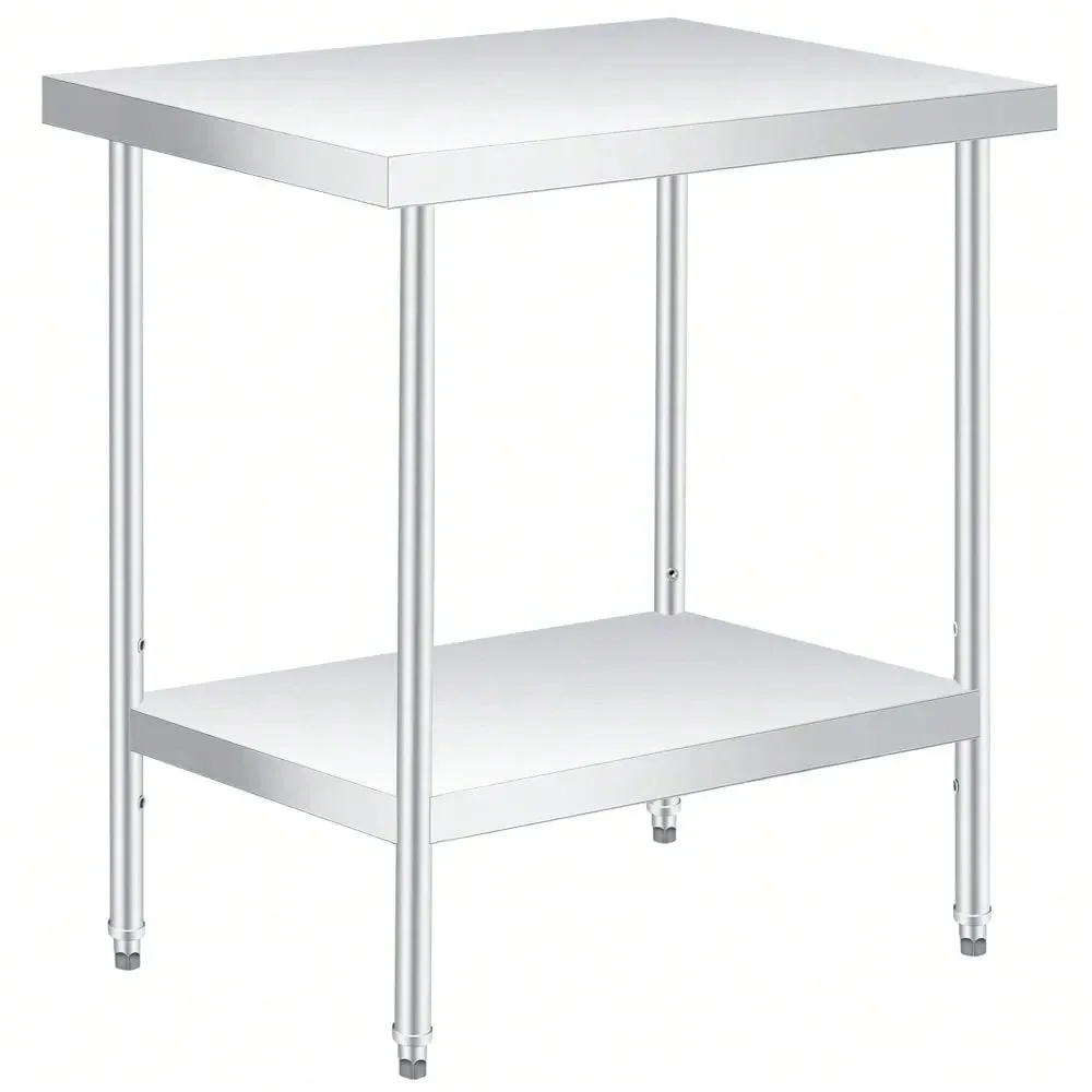 Stainless Steel Prep Table,Commercial Heavy Duty Worktable With Undershelf,Workbench For Restaurant,Hotel Small Kitchen,Food Tr