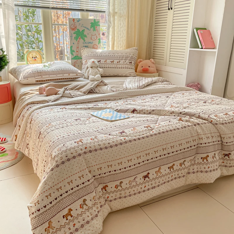 

Новое летнее одеяло из хлопка с эффектом сирсакер, мягкое, легкое, дышащее, приятное для кожи, комфортное для сна