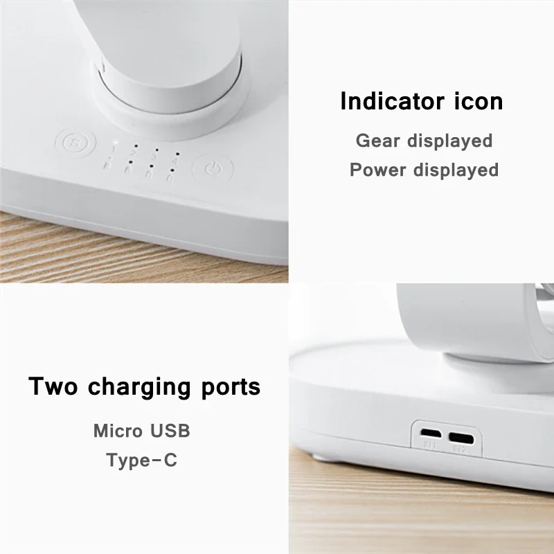 Youpin Xiaomi Electric Desktop Fan USB Auto Rotation Rechargeable 4000mAh Air Cooling Conditioner 4 Speed Wind Silent Office