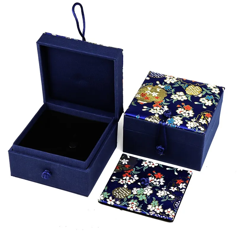 Floral Bracelet Bangle Boxes Luxury Chinese Style Silk Brocade Jewelry Gift Cases Women Men Storage Box Decorative