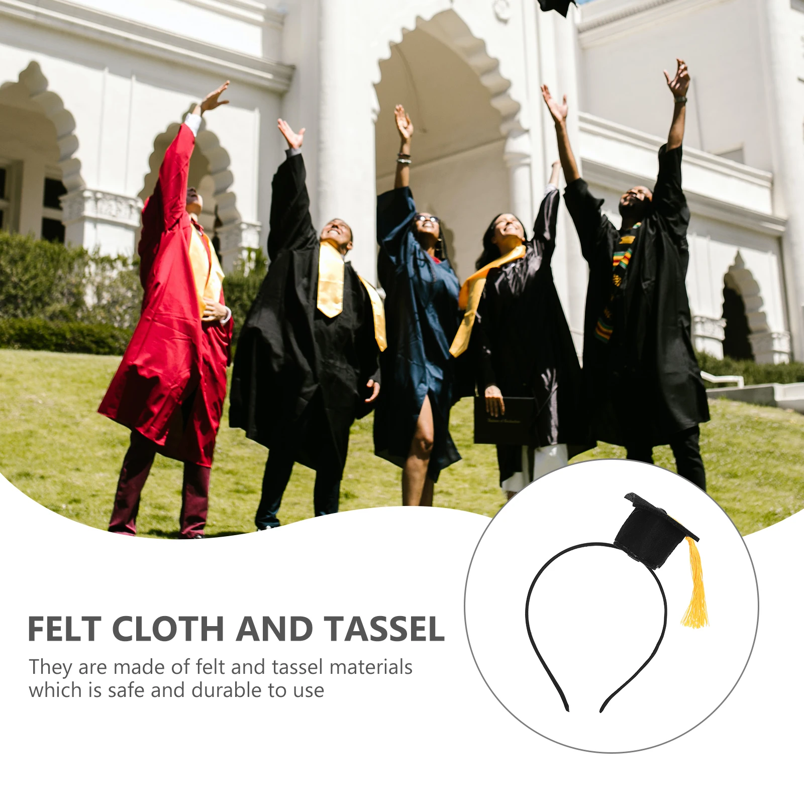

Felt Cloth Tassel Doctor Hat Headb Graduation Party Hairb Mini Hat Hair Accessories Stunning Hairstyle Photography Prop