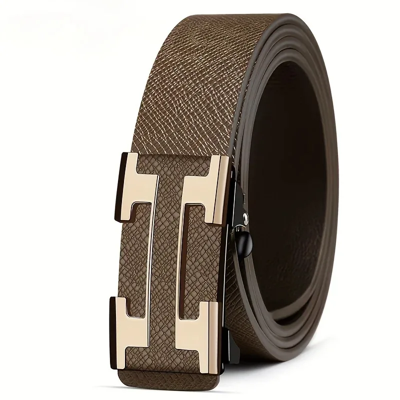 2025 NUOVE cinture con fibbia automatica, cinture non porose abbottonate, cinture da lavoro, cinture alla moda per giovani e di mezza età.