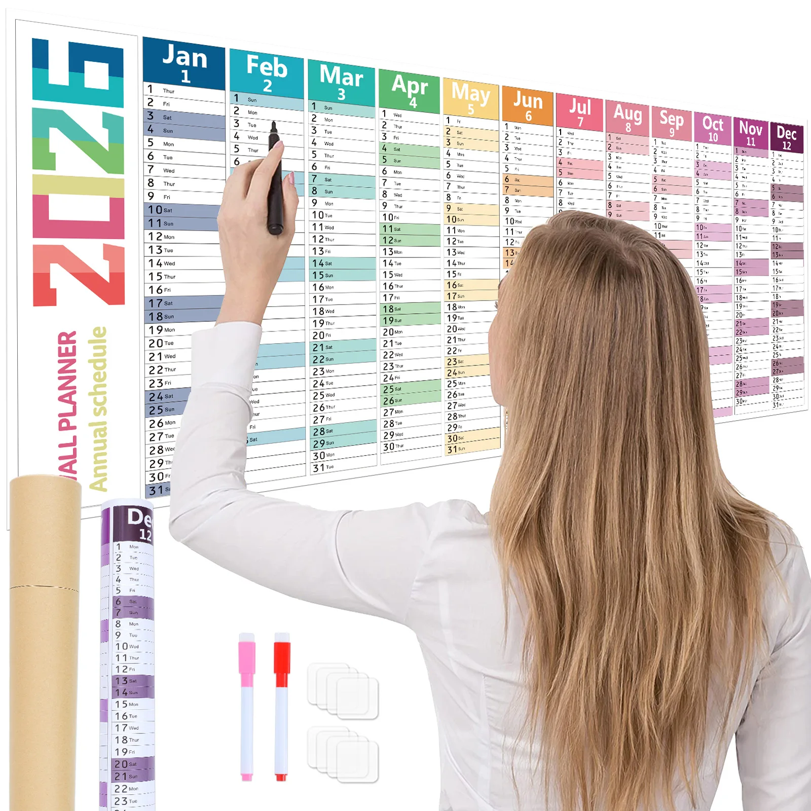 

Agenda Schedule Calendar Easy-To-Write English Edition Calendar Poster Calendar Practical For Task Management Office Daily