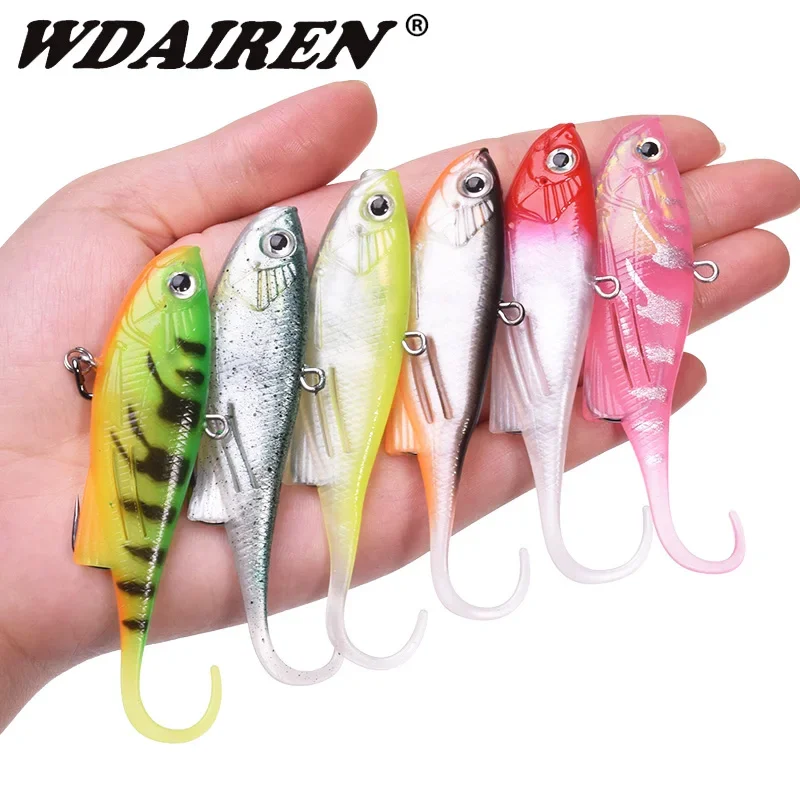 1Pc Vibrating Tail Silicone Soft Lure Glass Noise Tube Jig Wobblers Soft Bait Dark Sleeper Shad Bass Pike Perch Fishing Tackle