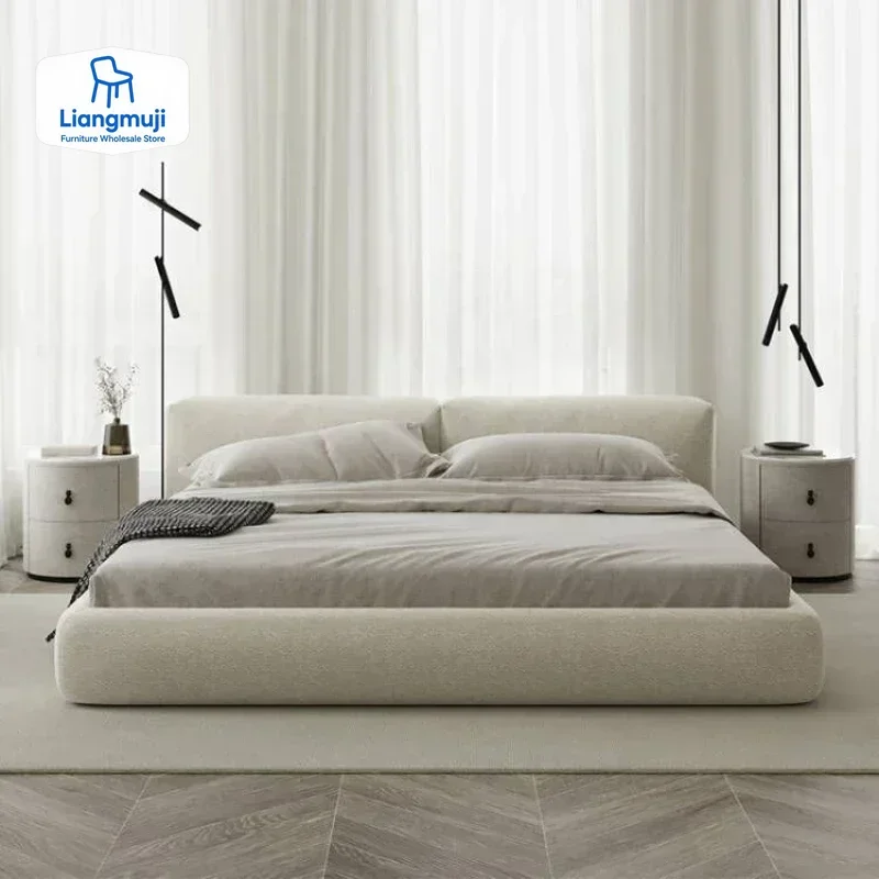 بيع غرفة نوم ناعمة سرير مزدوج بسيط Kawaii مطاطا الحديثة التوأم سرير كوين منجد النوم كاماس دي دورميتوريو الأثاث #1