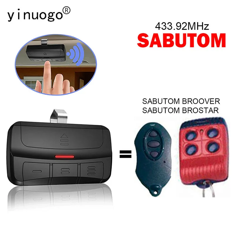 Suitable For SABUTOM BROOVER BROSTAR Garage Door Remote Control 433.92MHz SABUTOM Remote Door Opener Transmitter