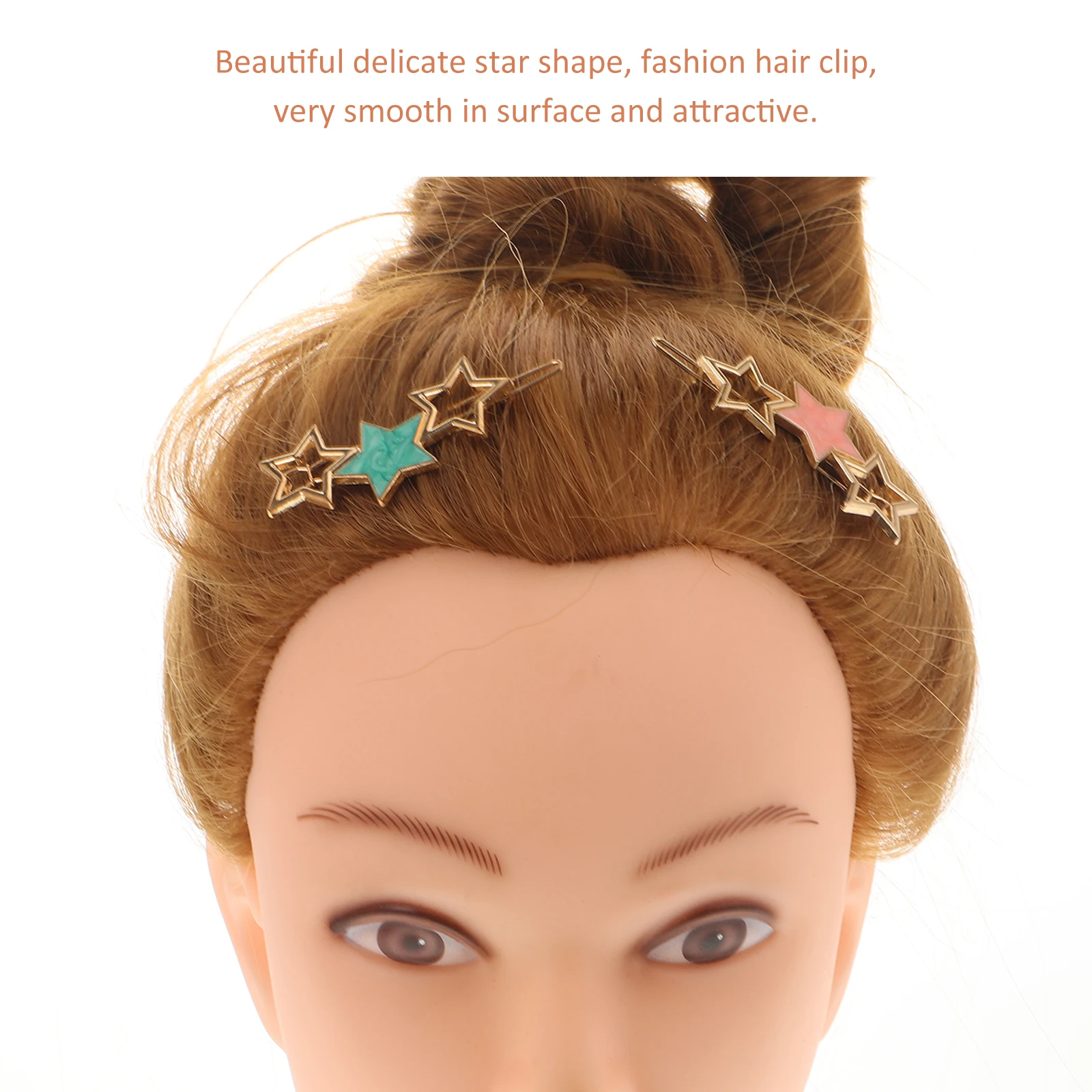 

4pcs Women'S Star Shape Bobby Hair Pins Acetate Alloy Matte Hair Clips For Wedding Party Daily Use Styling Accessories Girl
