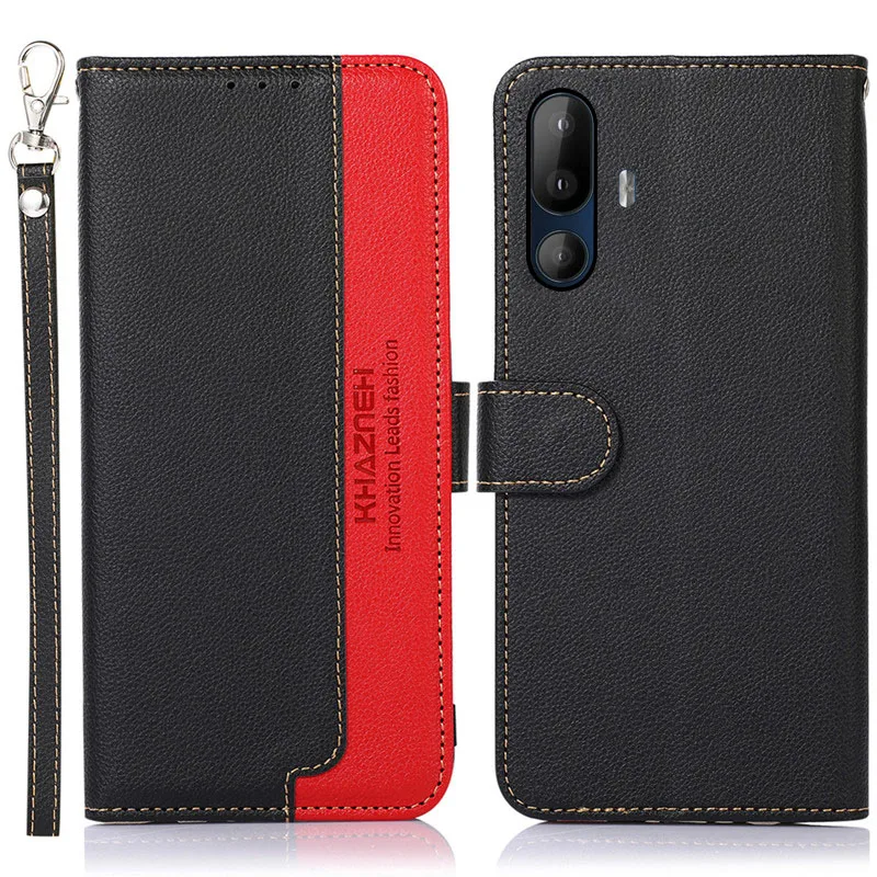 Funda de cuero de dos colores para teléfono HTC U24 U23 U20 Desire 22 Pro 20+, con ranura para tarjetas, botón magnético RFID, tipo billetera, a prueba de golpes