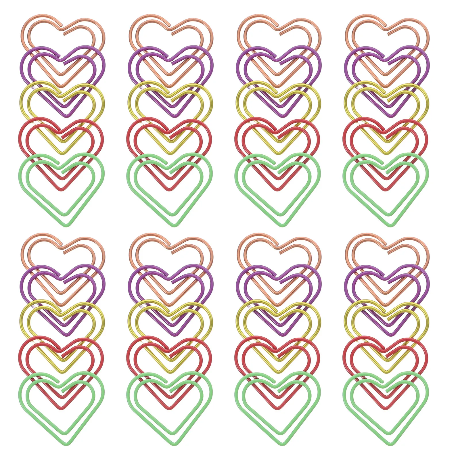 

100 Pcs Heart Shaped Paper Clip Cute Cilps Bookmark Clamps Paperclips Office