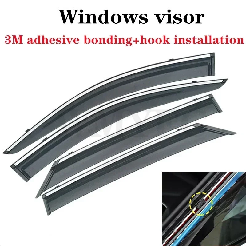 For Kia Carnival 2021 2022 2023 2024 Wind Visor Deflectors Car Door Side Window Air Guard Deflectors Against Snow Sun Rain