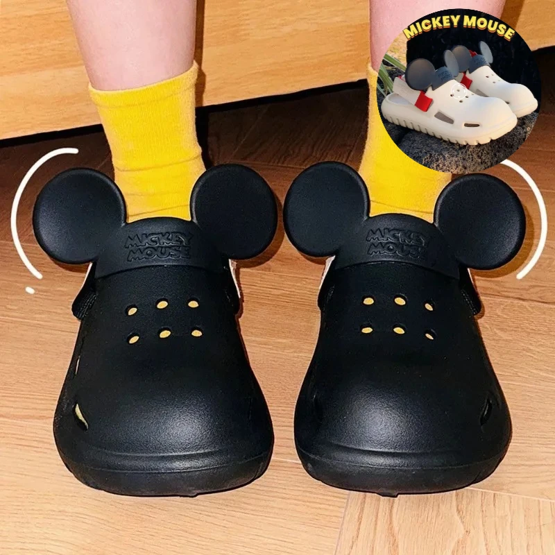 

New Disney Mickey Mouse Cartoon Summer Outdoor Leisure Men And Women Slides Slippers Fashionable And Versatile Beach Sandals