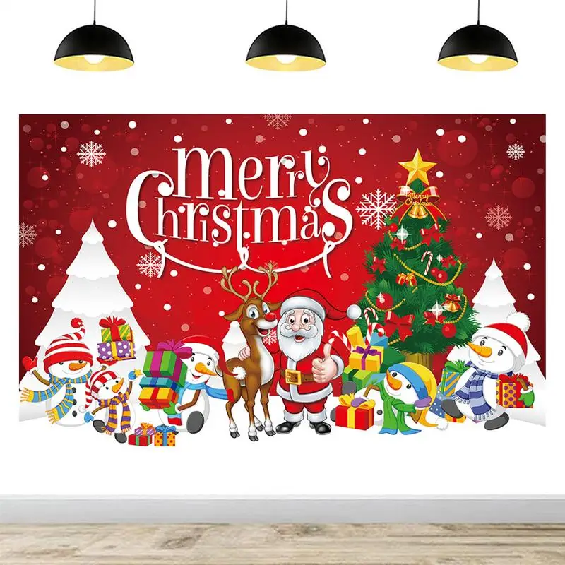クリスマスのテーマの壁のバナー,メリークリスマスの背景,サンタクロース,エルク,雪だるま,家族の背景,写真アクセサリー
